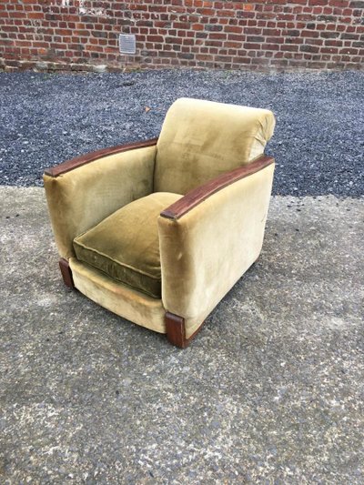 Paire d'élégants Fauteuils Art Deco En Acajou Circa 1930