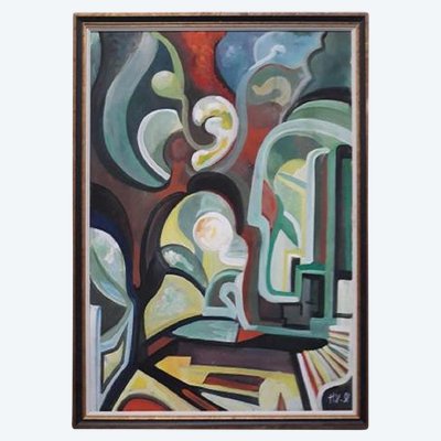Henri Van Wynsberghe Gouache su cartoncino firmato e datato 91