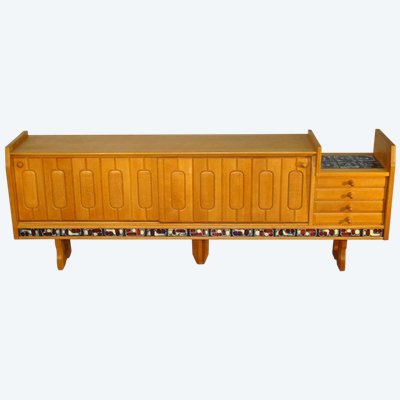 Guillerme Et Chambron, grande credenza in rovere, circa 1970