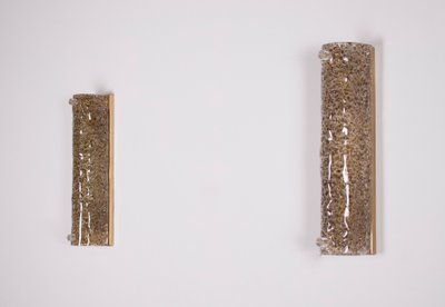 Pair of sconces in amber Murano.