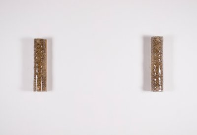 Pair of sconces in amber Murano.