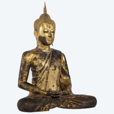 Imposante statue de Bouddha en bronze, Rattanakosin.