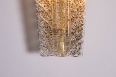 Pair of large Murano "Feuilles" wall lights, Barovier Toso.