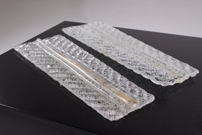 Pair of large Murano "Feuilles" wall lights, Barovier Toso.