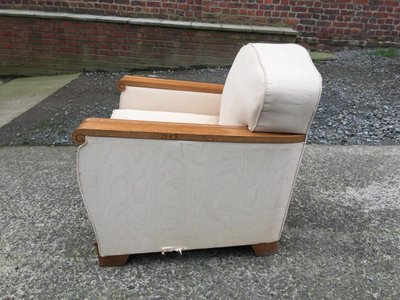 Gaston Poisson, coppia di poltrone Art Déco in mogano biondo, circa 1935.