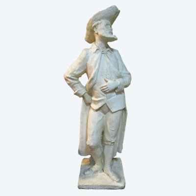Bedeutende Gipsfigur (200 cm), die einen Hidalgo darstellt, signiert Coste und datiert 1964