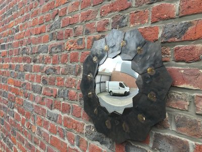 Metal And Brass Mirror , Circa 1970