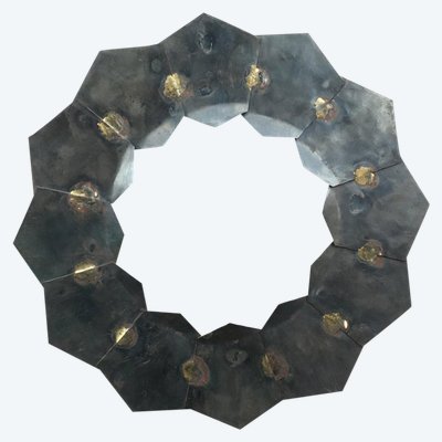 Metal And Brass Mirror , Circa 1970