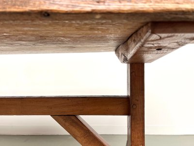 Tavolo brutalista in rovere del XIX secolo