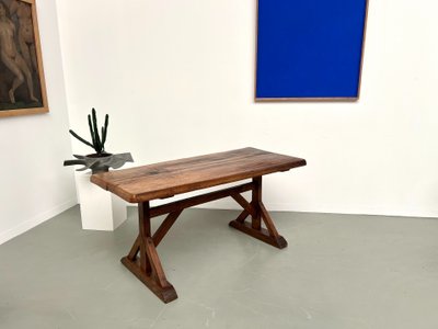 Tavolo brutalista in rovere del XIX secolo