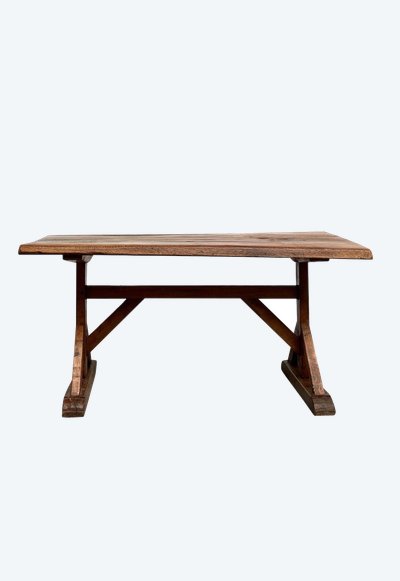 Brutalist oak table from the 19th century