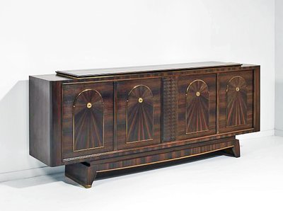 André Boyer, Enfilade Art Deco En Macassar , Bronze, Circa 1940