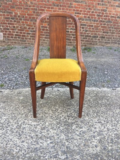 3 originale Art-déco-Stühle, um 1925, Holzimitat