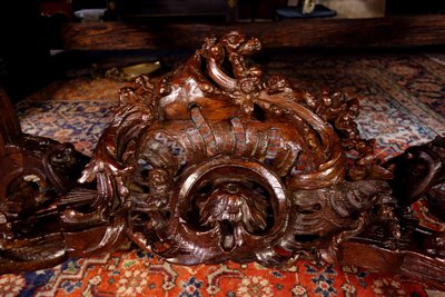 Consolle Luigi XV in rovere e marmo di Breche d'Alep