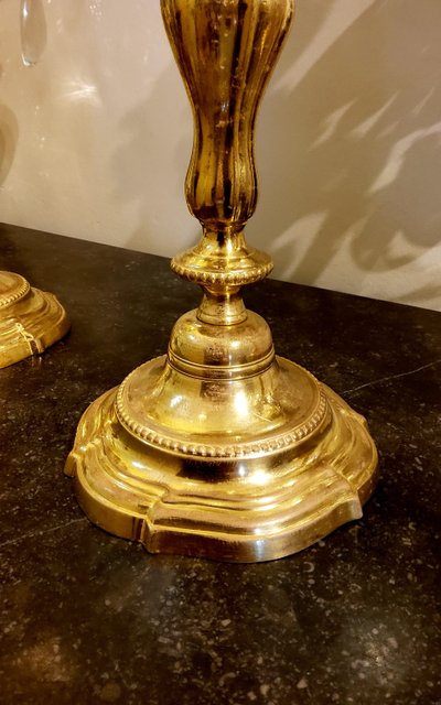 Ein Paar Fackeln aus vergoldeter Bronze Louis XV 18.
