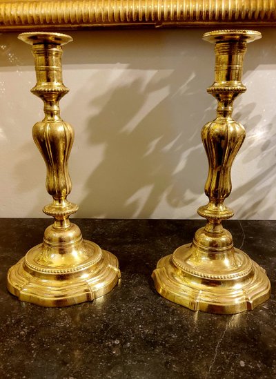 Ein Paar Fackeln aus vergoldeter Bronze Louis XV 18.