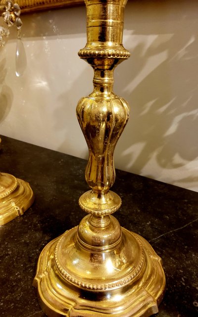 Ein Paar Fackeln aus vergoldeter Bronze Louis XV 18.