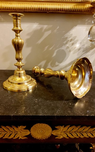 Ein Paar Fackeln aus vergoldeter Bronze Louis XV 18.