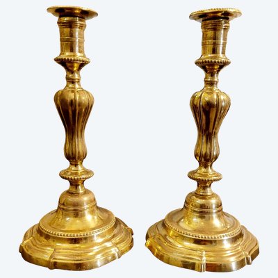 Ein Paar Fackeln aus vergoldeter Bronze Louis XV 18.