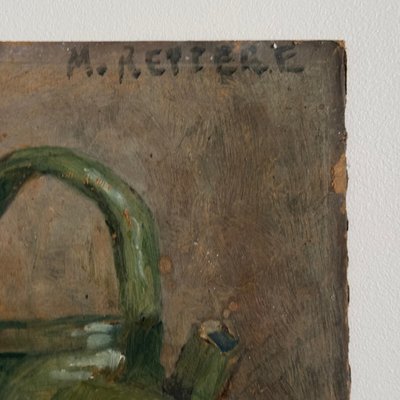 Öl auf Karton Stillleben mit Krug von M. Reppere XX.