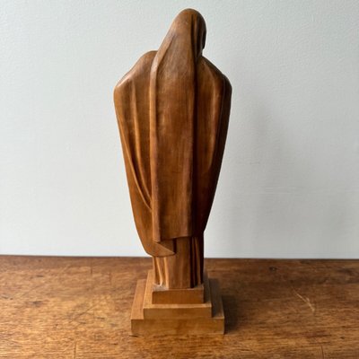 Virgin in carved wood by Lucienne Heuvelmans (1881-1944)