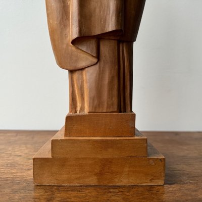 Virgin in carved wood by Lucienne Heuvelmans (1881-1944)