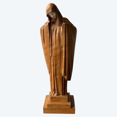 Virgin in carved wood by Lucienne Heuvelmans (1881-1944)