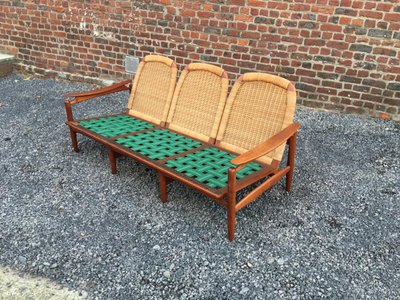 Important Scandinavian Teak And Rattan Living Room, Circa 1960/1970