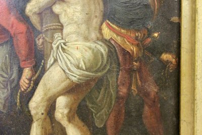 Huile Sur Cuivre Flagellation Du Christ Fin XVII