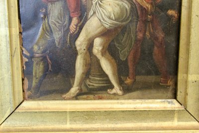 Huile Sur Cuivre Flagellation Du Christ Fin XVII