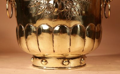  Large brass planter / log bin / peat bin from Dinanderie.