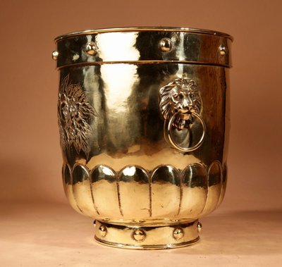  Large brass planter / log bin / peat bin from Dinanderie.