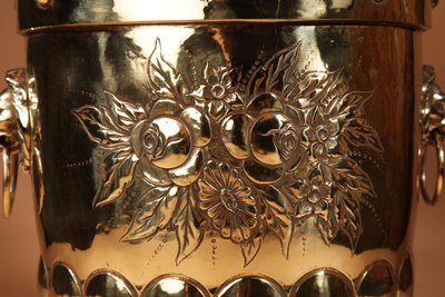  Large brass planter / log bin / peat bin from Dinanderie.