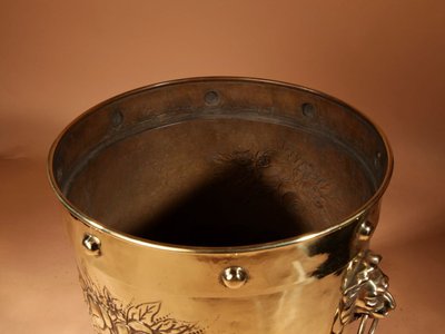  Large brass planter / log bin / peat bin from Dinanderie.