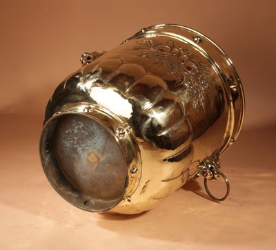  Large brass planter / log bin / peat bin from Dinanderie.