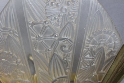 Coppia di appliques angolari Art Déco di Hettier Et Vincent