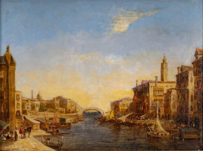 Alfred August Felix Bachmann (1863-1956) Venedig Blick auf den Canal Grande Öl auf Leinwand