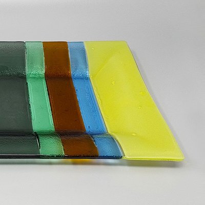 Étonnant plateau des années 1970 d'Albatros en verre de Murano. Fabriqué en Italie