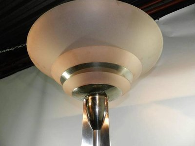 Jean Perzel ,Very Rare Art Deco Floor Lamp , Model 32 , In Nickele Bronze.circa