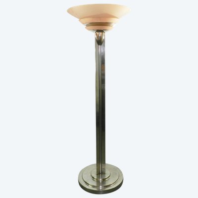 Jean Perzel ,Very Rare Art Deco Floor Lamp , Model 32 , In Nickele Bronze.circa