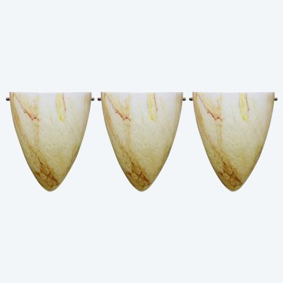 Set of 3 stained glass wall lights, circa 1970, Clichy style, Murano
