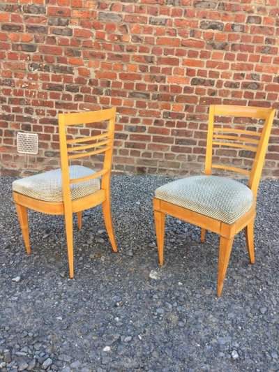 4 elegant Art Deco Chairs, Circa 1940 (table Available)