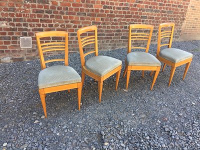 4 elegant Art Deco Chairs, Circa 1940 (table Available)