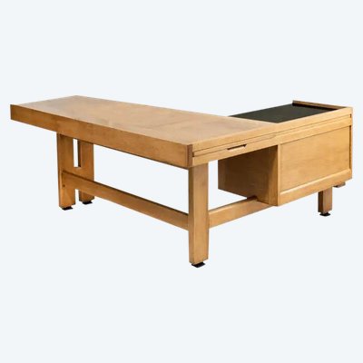 Guillerme Et Chambron, Large Oak Desk Edition Votre Maison Circa 1950