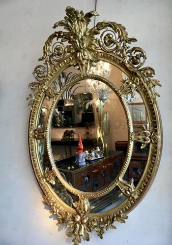 Specchio di legno e stucco dorato, XIX secolo