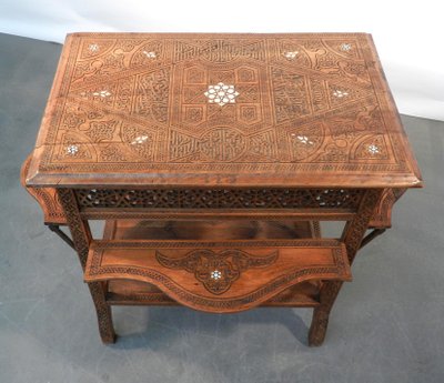 Ancienne Table A The Syrie XIX Entièrement Restaurée