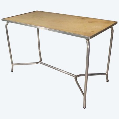 Tavolo in alluminio Art Déco modernista, circa 1930/1950