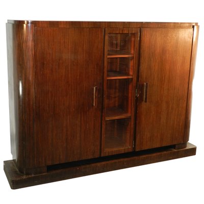 Decoene Freres, Cabinet Travail d' Epoque Art Deco En Placage d' Ebene De Macassar