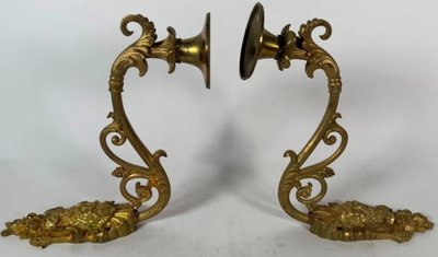 Pair of Louis XIV style sconces in chased ormolu Decorated with mascaron ( bacchus )