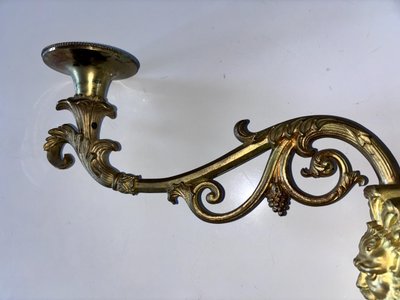 Pair of Louis XIV style sconces in chased ormolu Decorated with mascaron ( bacchus )